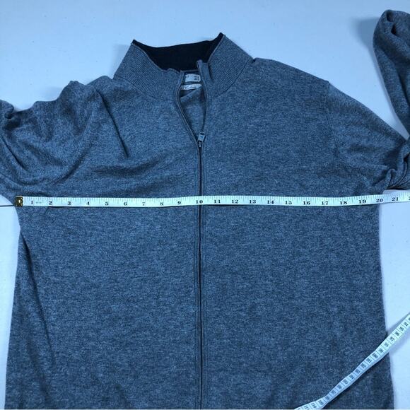 Mango cotton/cashmere lite gray zippered cardigan Medium - Picture 5 of 7